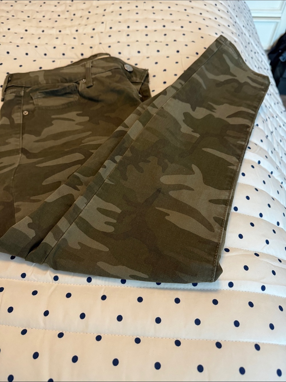 Levi's Olive Camo Jeans with Tan Leather Patch